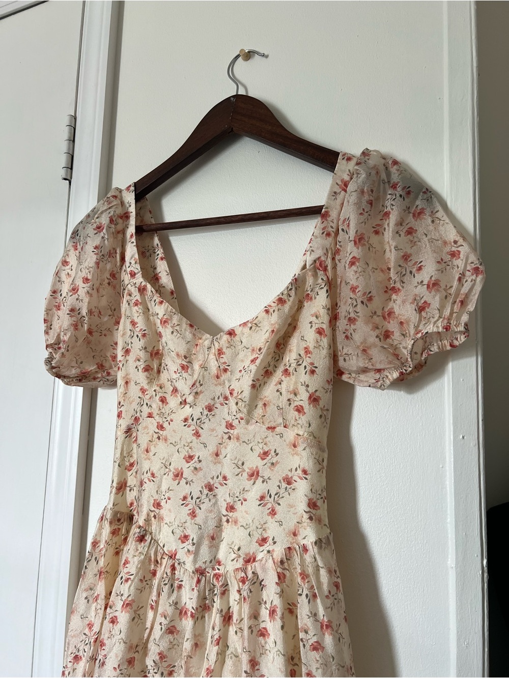 Lulus Floral Midi Dress Size XS Cottagecore Romantic - Picture 4 of 7